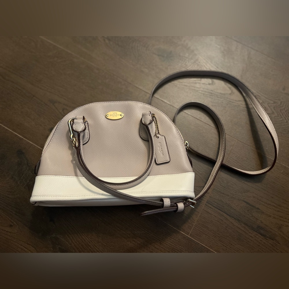 NWOT COACH Cross Grain Leather Mini Cora Dome Satchel
